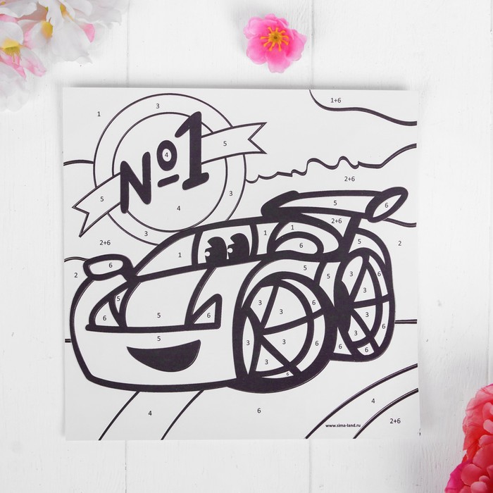 Картина блёстками и фольгой "Тачка"