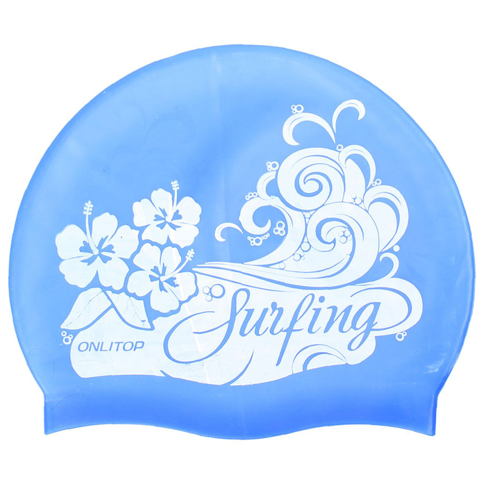 Шапочка для плавания, взрослая, силикон, цвет голубой