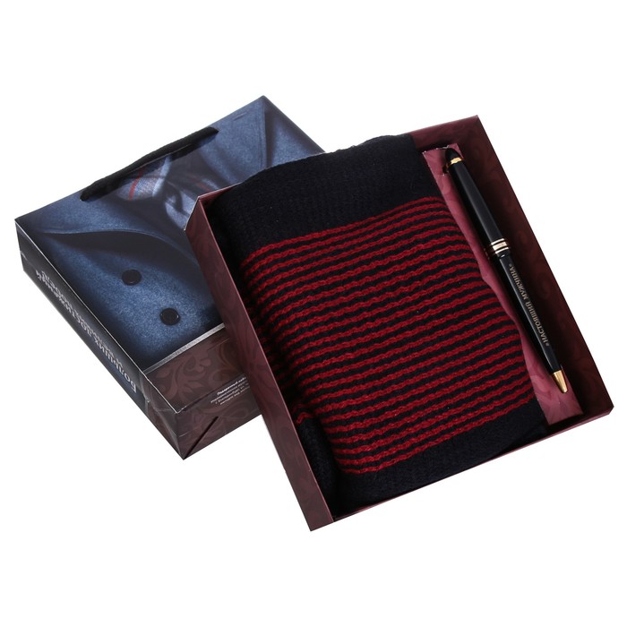 Подарочный набор "Любимому сыну": шарф, ручка