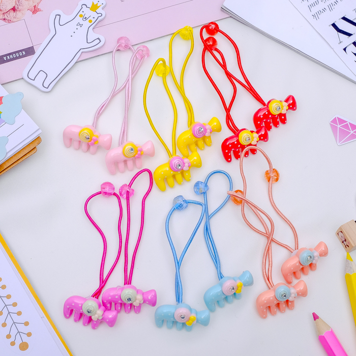 Резинка для волос "Карамельная" (цена за пару) расчёска, микс