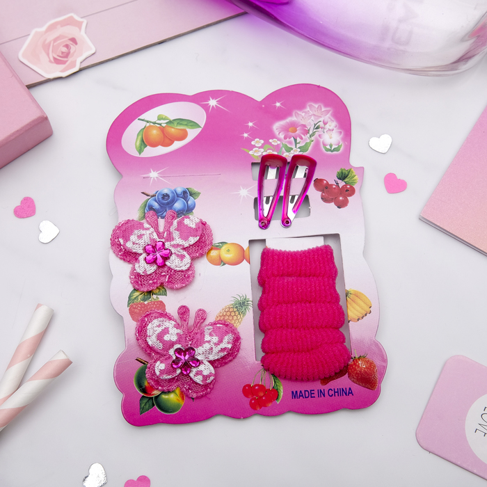 Набор для волос &quot;Софи&quot; (7 резинок, 2 заколки), бабочки