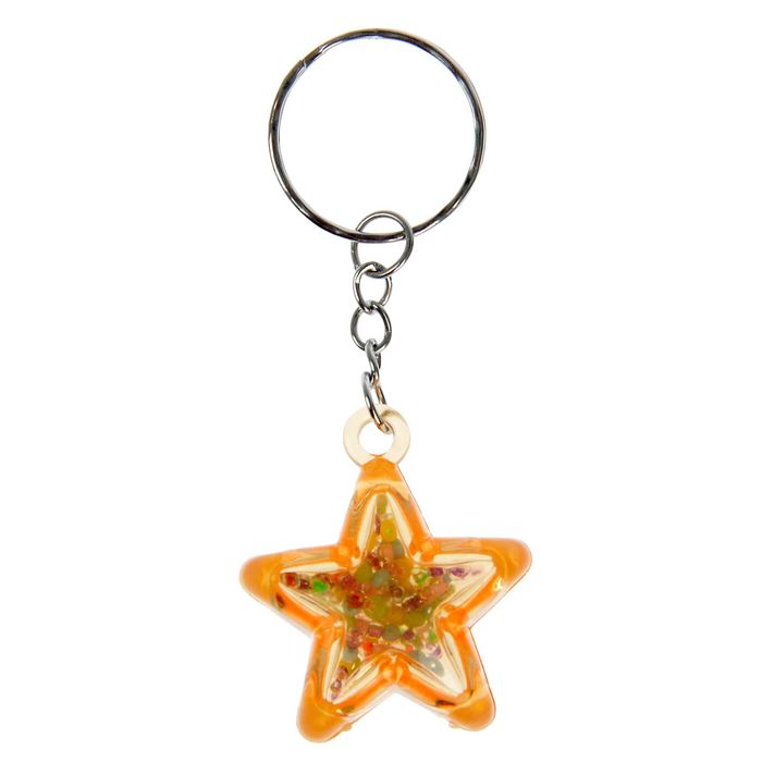 Брелок пластик "Звездочка с бисером" МИКС 3,5х3,5х1,3 см