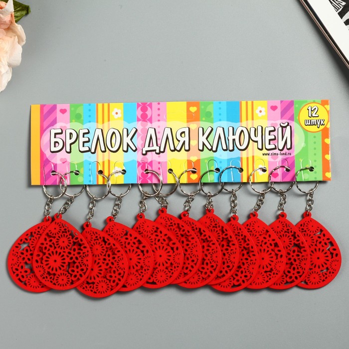 Брелок дерево капля "Цветочки яркие" МИКС 5х5 см