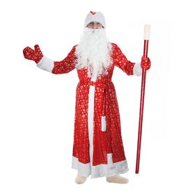 Карнавальный костюм 'Дедушка Мороз', кудрявый мех, р-р 56-58, рост 185 см Ош