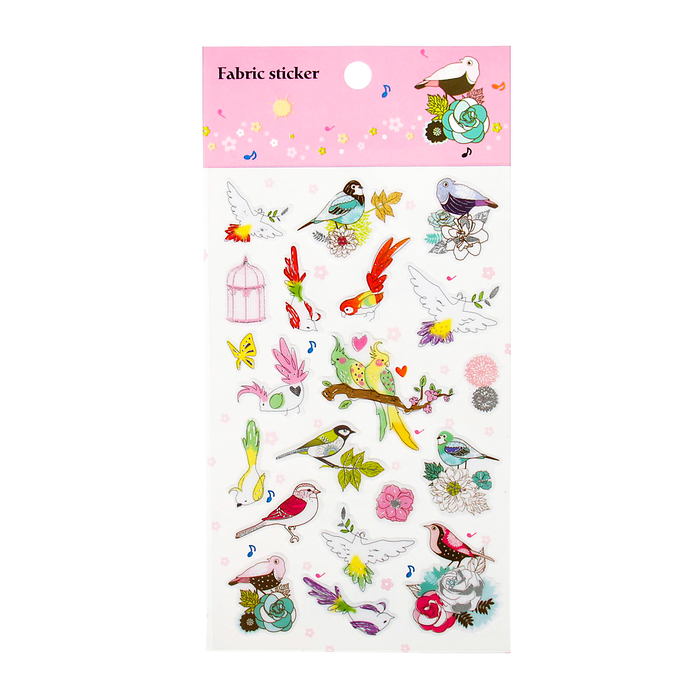 Наклейка пластик под ткань "Зверята/Птицы" МИКС 19х9,5 см