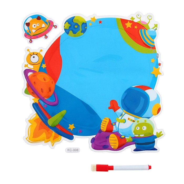 Доска для рисования - наклейка "Инопланетяне" + маркер МИКС