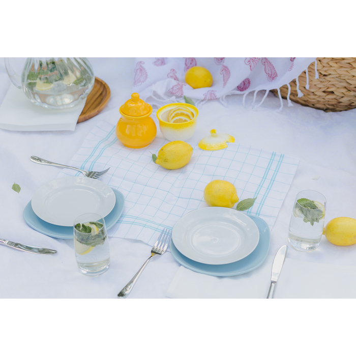 Кухонное полотенце "Доляна" Натюрморт, зелёная полоска, размер 50х70±2 см