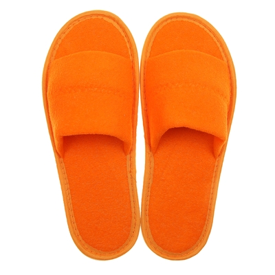 Тапочки махровые открытые, цвет персик, размер 36-38