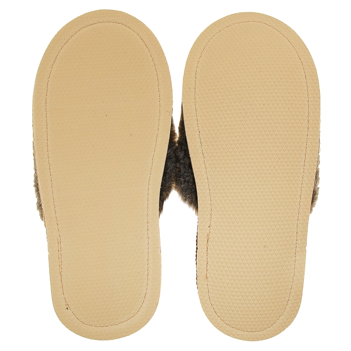 Тапочки меховые закрытые (серый) (р. 39-41)