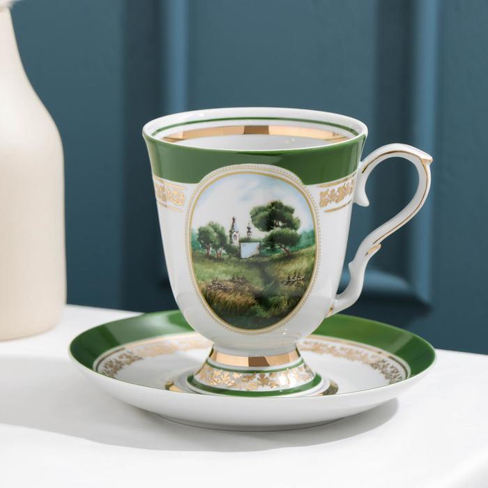 Чашка 600 мл "Пейзаж", блюдце
