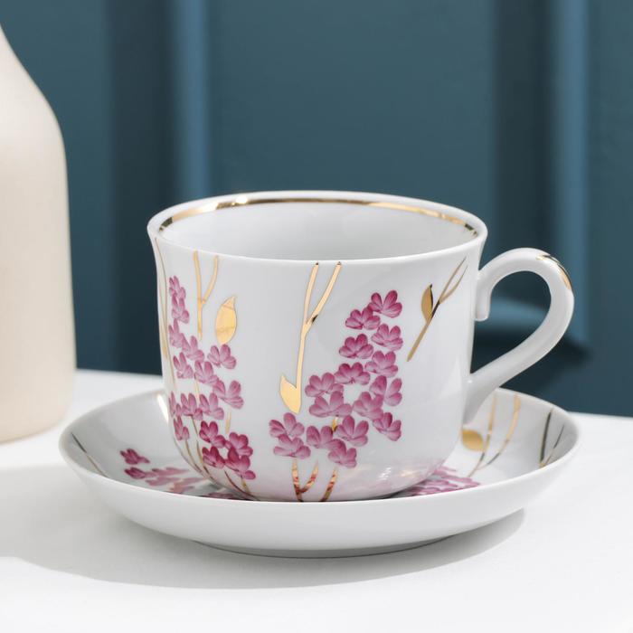 Чайная пара 450 мл "Розовая ветка"