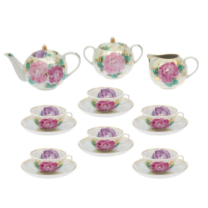 Сервиз чайный "Тюльпан. Свадебный", 15 предметов