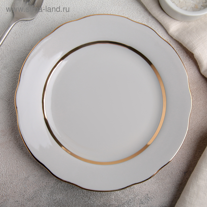 Тарелка «Монреаль», d=17,5 см, цвет белый с золотой отводкой тарелка бомонд d 17 5 см цвет белый с золотой отводкой
