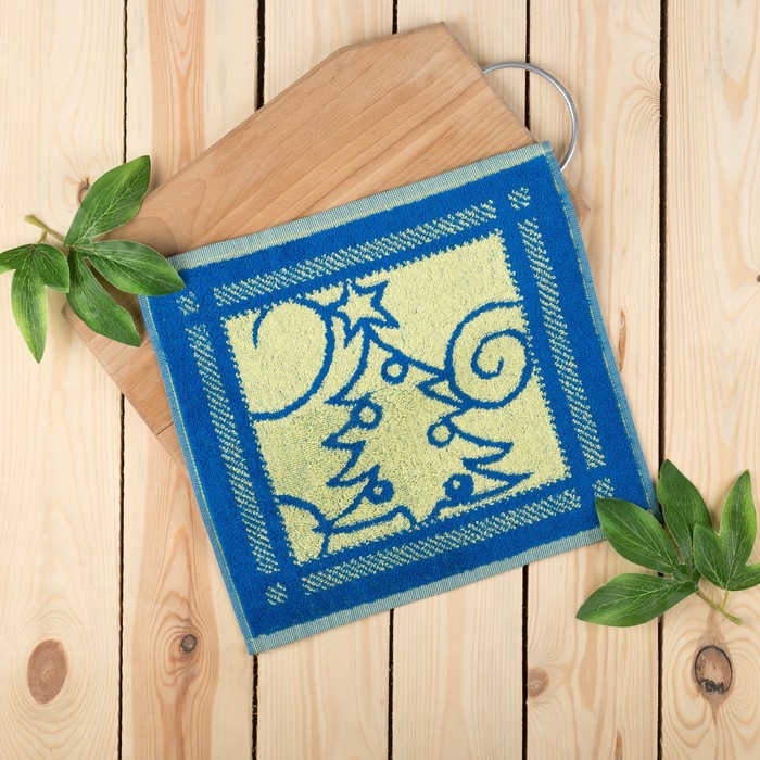 Салфетка махровая Авангард "Ёлка", размер 30х30 см, 420 г/м2