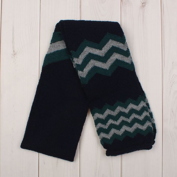 Шарф двойной трикотажный для мальчика "Бойз", цвет синий/бирюзовый/белый К105