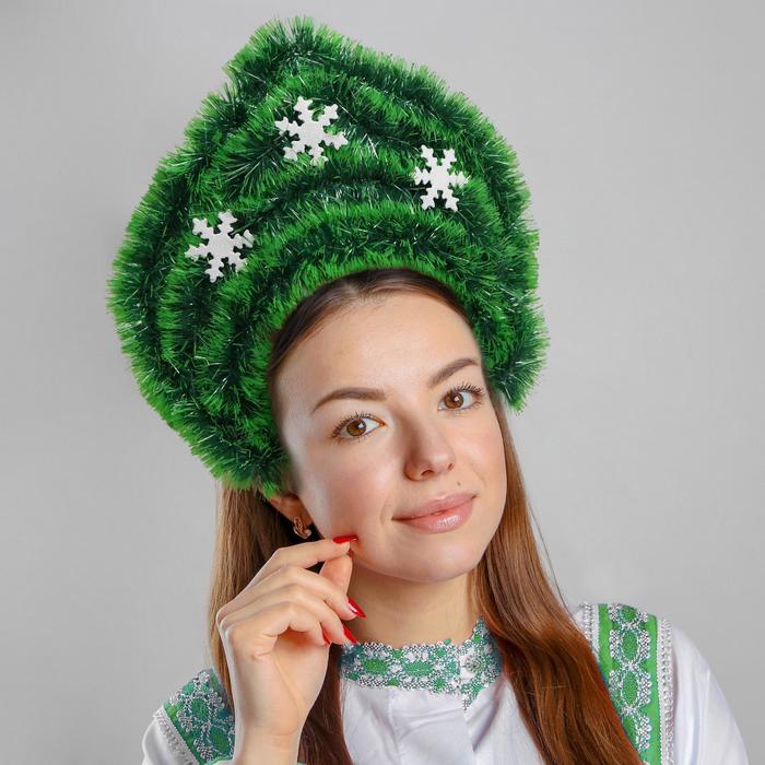 Кокошник на ободке "Снежный лес", цвета МИКС