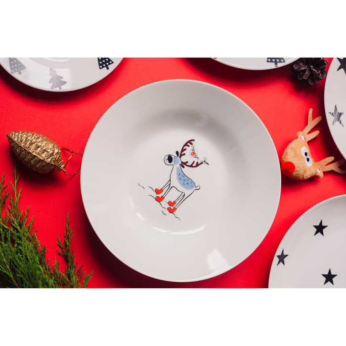 Тарелка глубокая 20 см "Северный олень", 250 мл