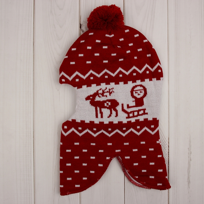 Головной убор детский (шлем), размер 46-48, цвет красный Cb-10_М