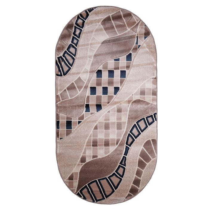 Ковёр Beluga Carving 9589 BONE/BLUE 1.5*4.0 м, овал