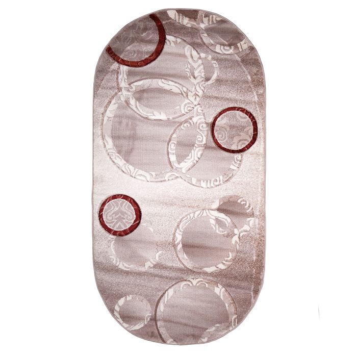 Ковёр Beluga Carving 9591 BONE/ROSE 2.5*4.0 м, овал