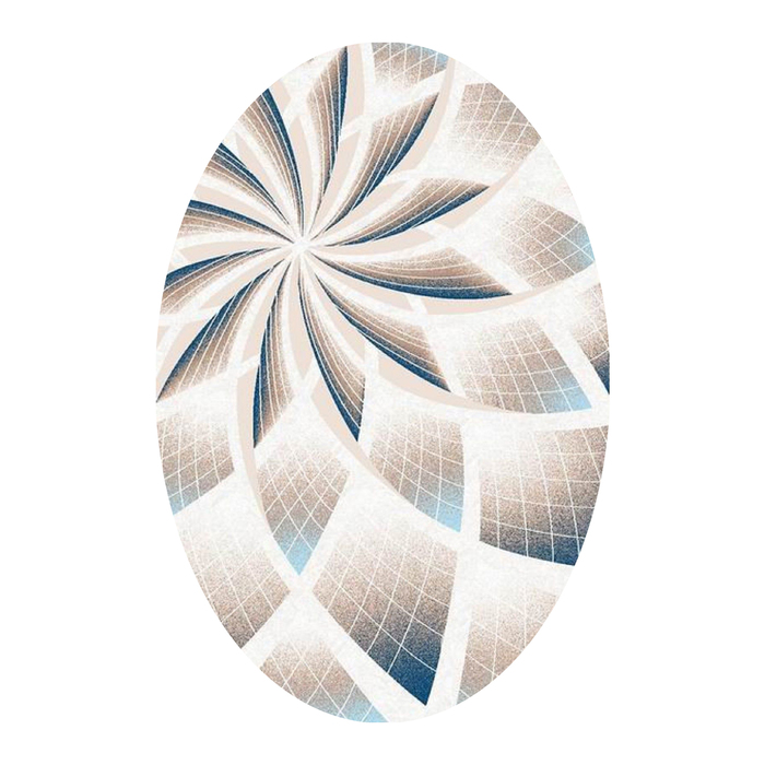 Ковёр Beluga Carving 9592 BONE/BLUE 2.0*4.0 м, овал