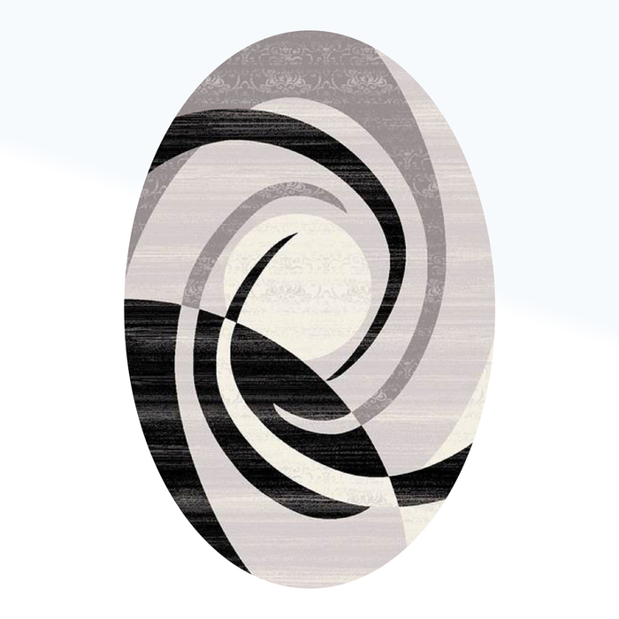Ковёр Omega Carving  1378 GREY/BLACK 3.0*5.0 м, овал