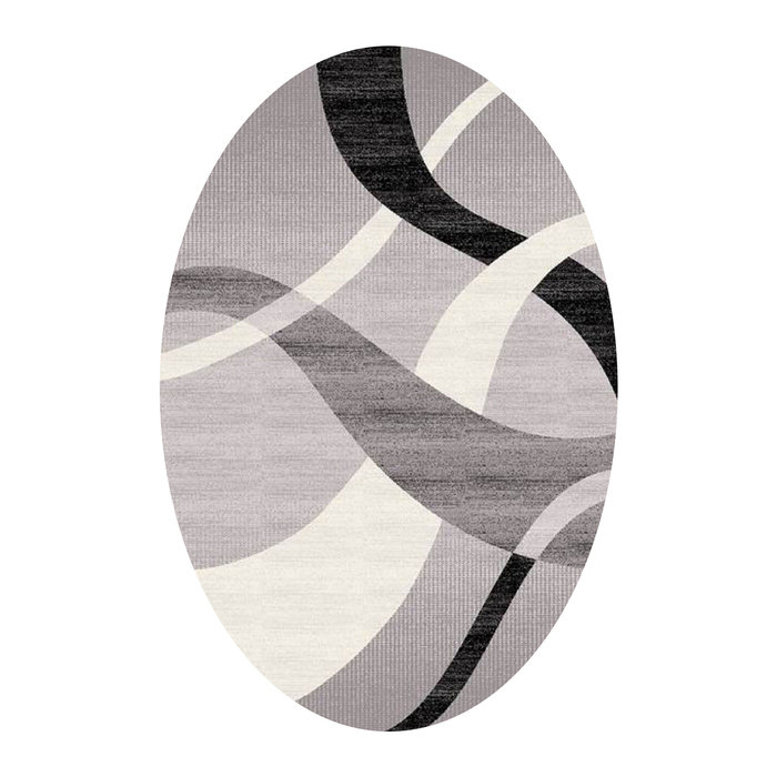 Ковёр Omega Carving  7690 GREY/BLACK 2.5*4.0 м, овал