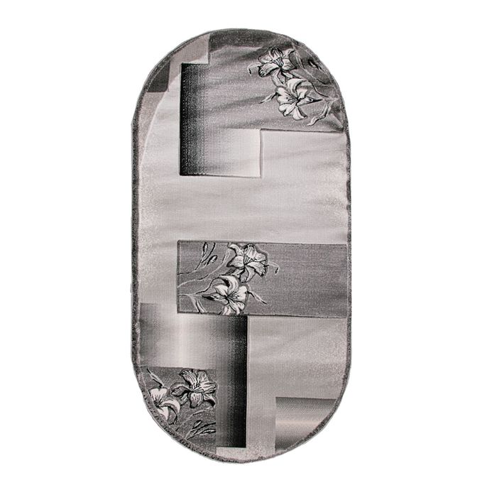 Ковёр Omega Carving  7768 GREY/BLACK 1.0*2.0 м, овал