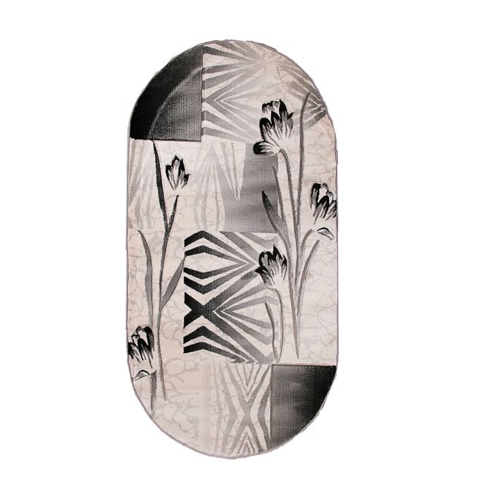 Ковёр Omega Carving  8398 BONE/D.GREY 0.8*1.5 м, овал