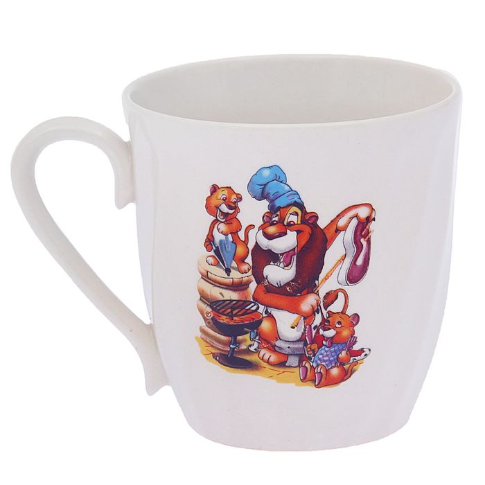 Кружка 250 мл "Волна" львята, деколь, микс