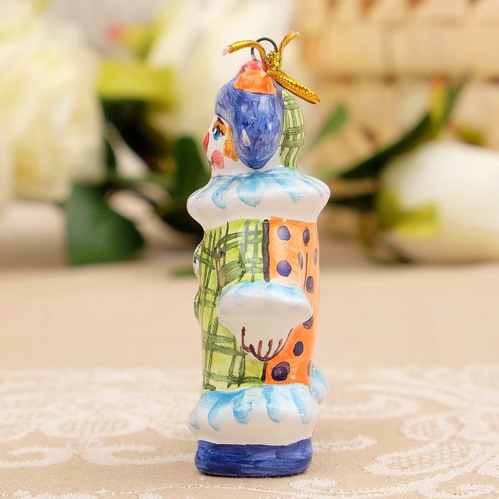Подвеска «Клоун», мини, 3×4,5×8 см, ярославская майолика