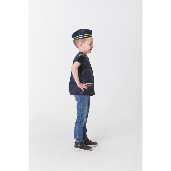 Карнавальный костюм "Проводник", жилет, головной убор, рост 110-122 см, 4-6 лет