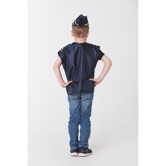 Карнавальный костюм "Проводник", жилет, головной убор, рост 110-122 см, 4-6 лет