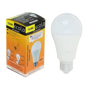 Лампа светодиодная Ecola, Е27, А60, 15 Вт, 2700 К, 120х60 мм, матовый шар