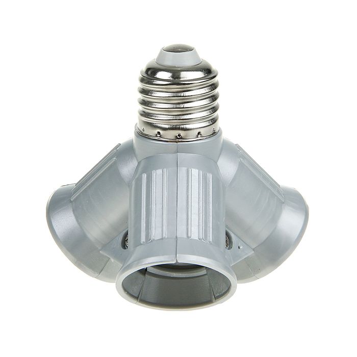 Переходник Ecolа с цоколя E27 на 3хE27, серебряный