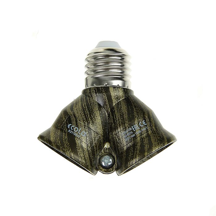 Переходник Ecolа с цоколя E27 на 2хE27, цвет черненая бронза