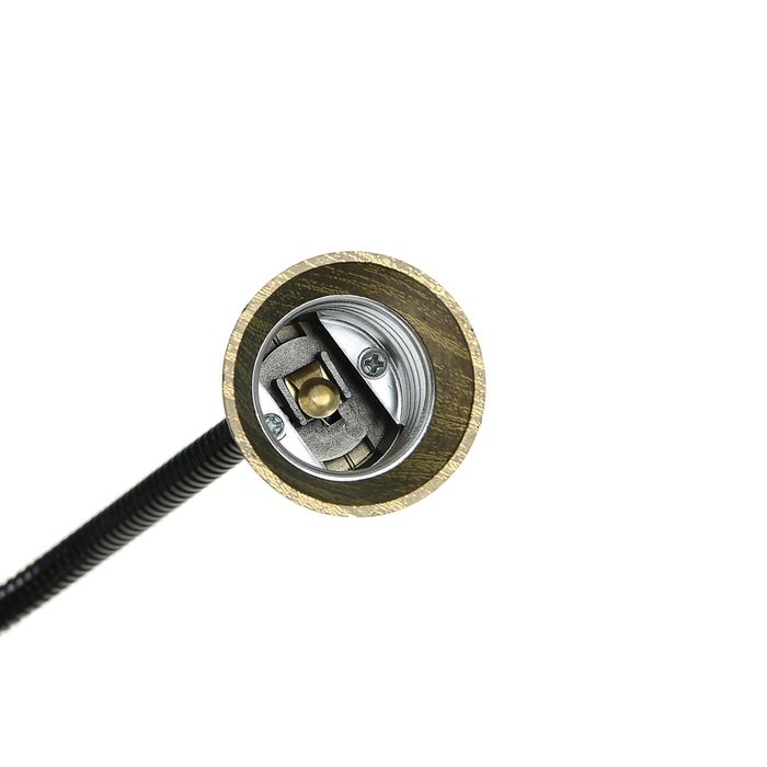 Переходник Ecola вилка/патрон, Е27, 405 х 45 мм, с выключателем, цвет черненая бронза