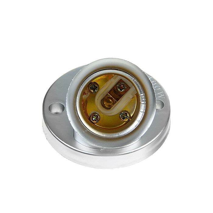 Патрон Ecola, Е27, 60 х 46 мм, цвет серебряный