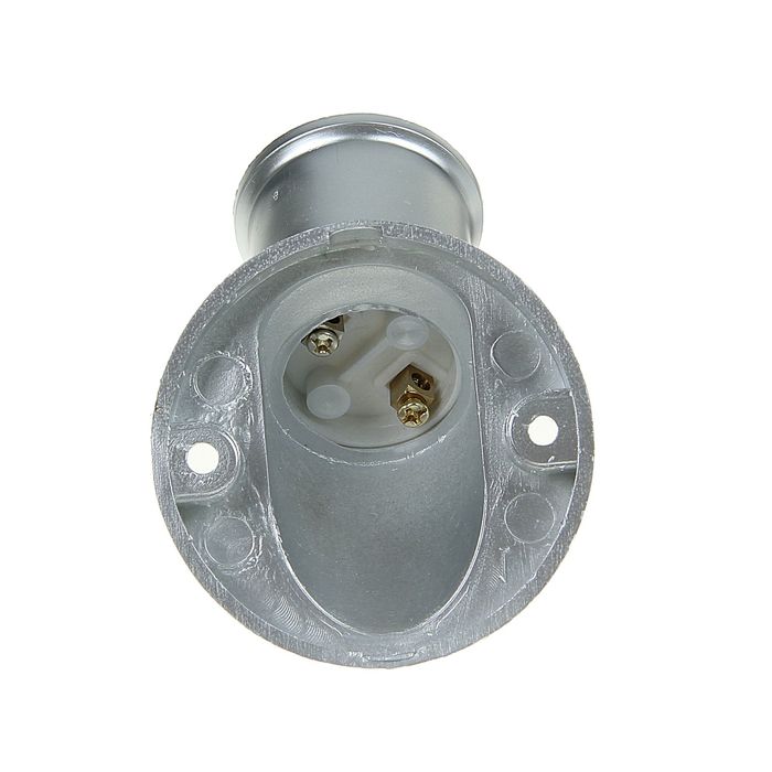 Патрон Ecola, Е27, 60 х 46 мм, цвет серебряный