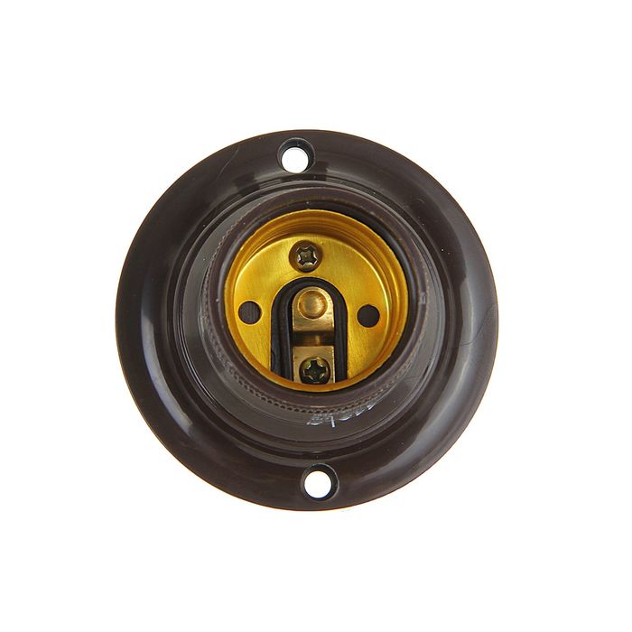 Патрон Ecola, Е27, 60 х 46 мм, цвет коричневый