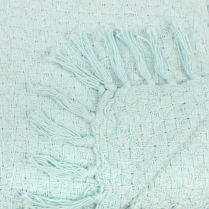 Плед-покрывало СОФТ АНАНАС голубой, 160х220 см, хлопок 330 гр/м
