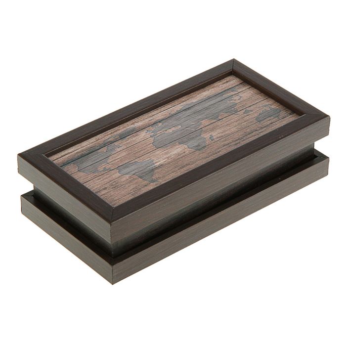 Купюрница  венге "Карта мира" 18х9х5см