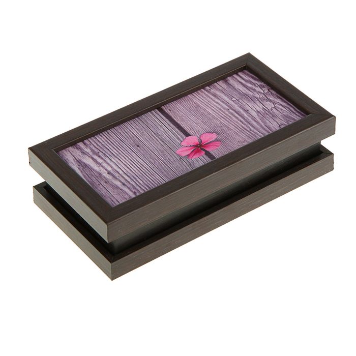 Купюрница  венге "Розовый цветок" 18х9х5см