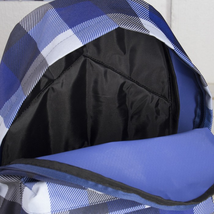 Рюкзак молодёжный на молнии, 1 отдел, наружный карман, цвет синий/серый