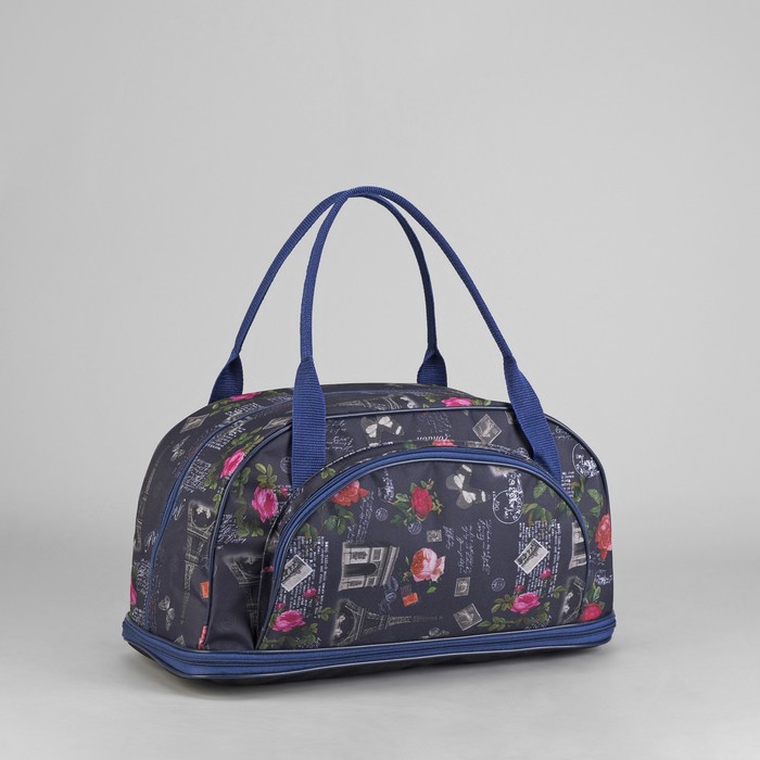 Сумка дорожная "Париж и розы", трансформер, отдел на молнии, наружный карман