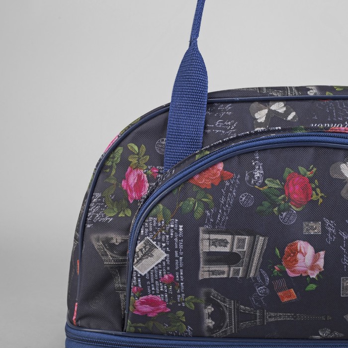 Сумка дорожная "Париж и розы", трансформер, отдел на молнии, наружный карман