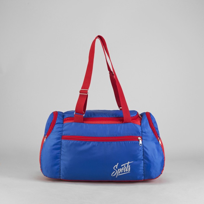 Сумка спортивная, отдел на молнии, наружный карман, цвет синий/красный