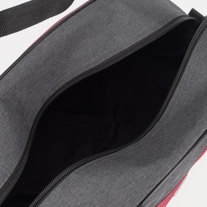 Сумка спорт Ф-06, 42*16*24, отдел на молнии, длин ремень, черный