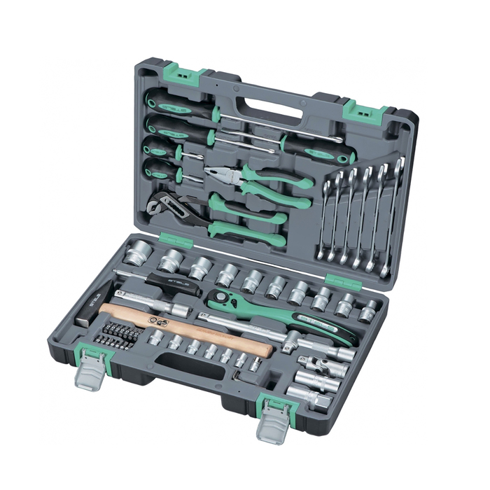 Набор инструмента STELS, 1/2", Cr-V, S2, усиленный кейс, 58 шт