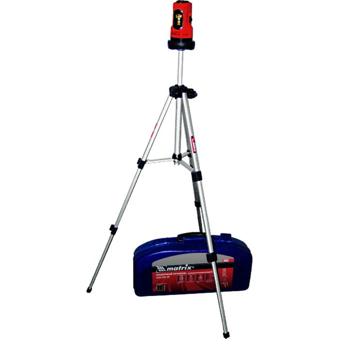 Уровень лазерный MATRIX, 150 мм, штатив 1100 мм, самовырав., набор в пласт. кейсе